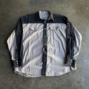 2000s cowboy up western button down